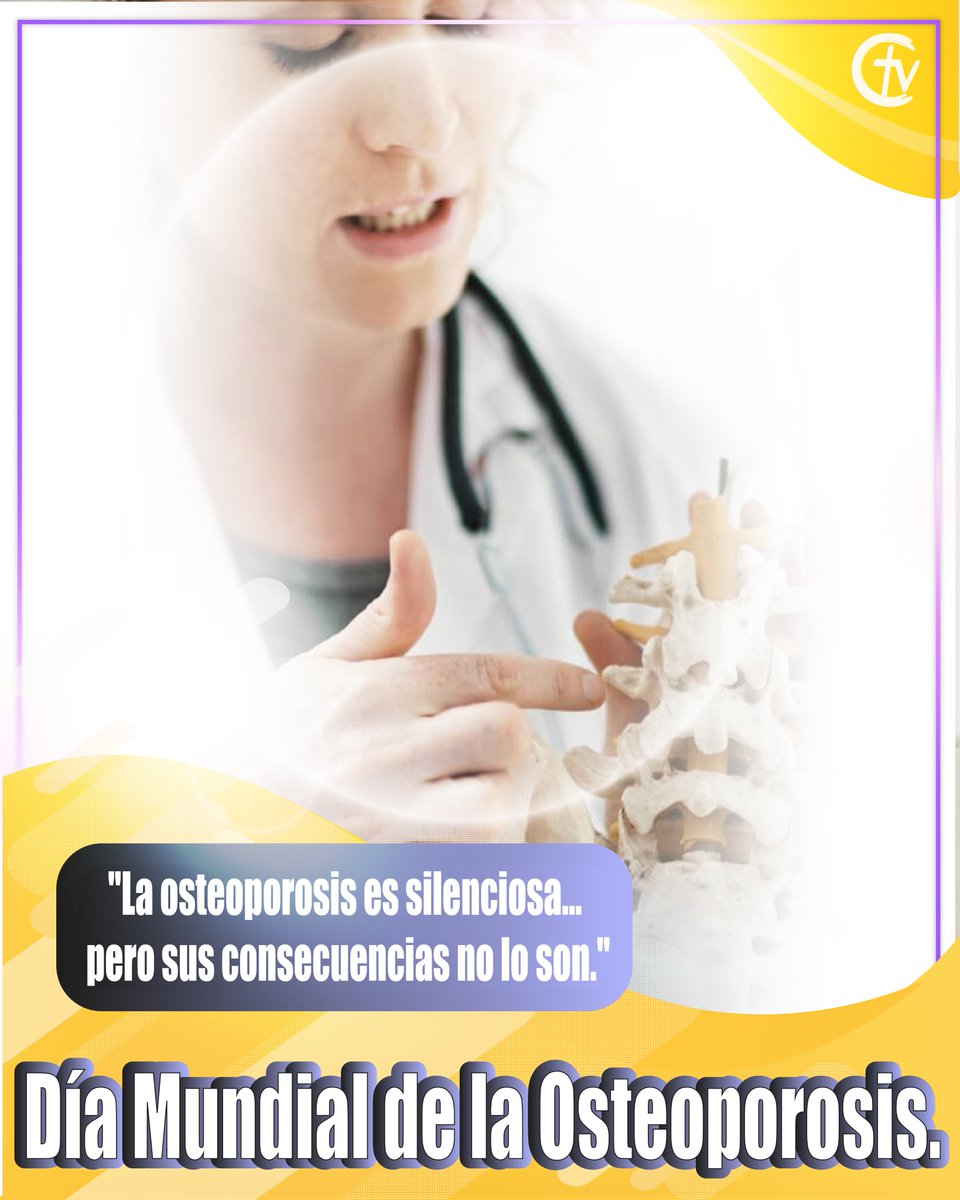 🦴 Día Mundial de la Osteoporosis

“La osteoporosis es silenciosa… pero sus consecuencias no lo son.”

🩺 Cuida tus huesos hoy.
Tu futuro te lo agradecerá.
#Osteoporosis #SaludÓsea #Cuidate #Cristovisión 💪