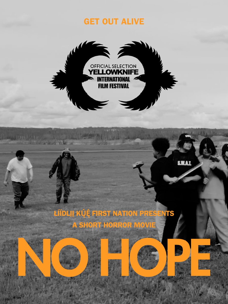 It’s Official!

Our short film “No Hope”, created together with the amazing youth of Łı́ı́dlı̨ı̨ Kų́ę́ and The Road to Freedom Tour Organization, has been selected for the Yellowknife International Film Festival! Congrats Everyone! #nohope #ykiff #liidliikue  #roadtofreedomtour
