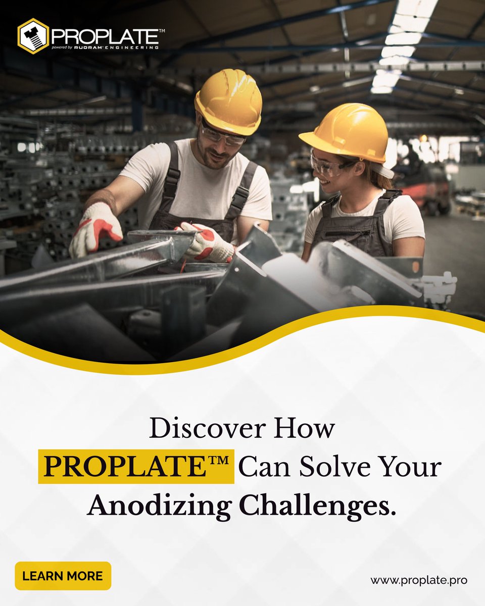 Proplate_Pro's tweet image. PROPLATE™: Solving Key Anodizing Challenges

Anodizing companies face several technical hurdles that can impact quality and efficiency. PROPLATE™ is designed to manage these issues, helping streamline your operations and improve results. 
Learn More 📷 proplate.pro