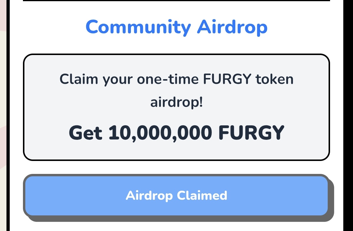 furgy_sol's tweet image. CLAIM Community 10,000,000 $FURGY  Airdrop 

STEP 1 : 💟 &amp;amp; 🔁 + Follow 🔔

STEP 2 : Drop your $SOL wallet

Step 3 : furgy.cloud/app

Step 4 : KYC Needed To Be Verified For Withdrawal 

First 1500 wallets gets guaranteed airdrop 👀
#SolanaAirdrop