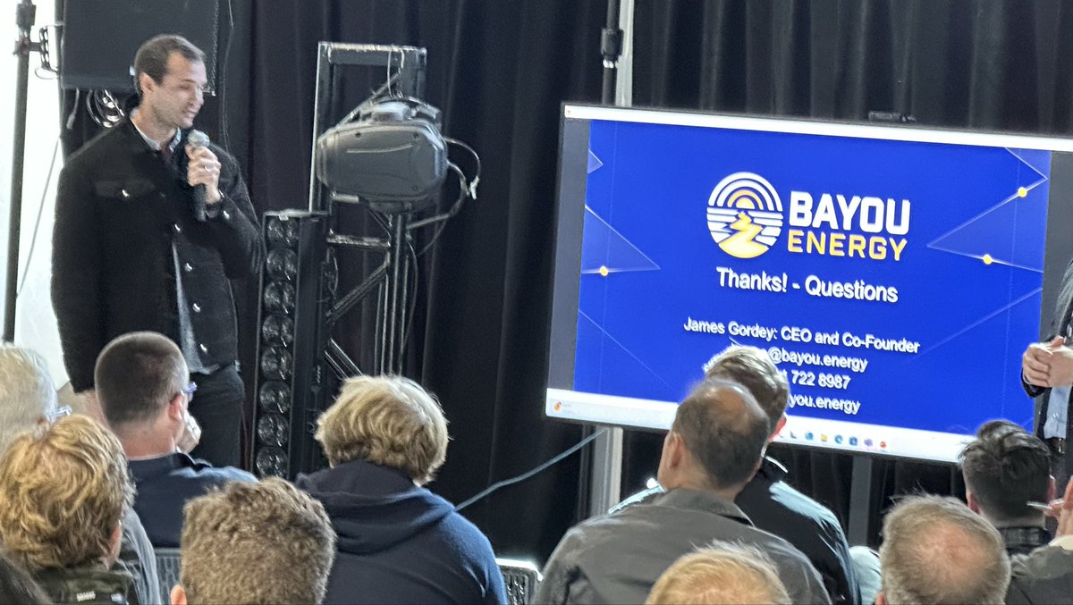 mcandler's tweet image. Psyched to hear the growth update from @BayouEnergy CEO James Gordey 

More of our Louisiana peeps in the #DERVOS @DER_Task_Force house!