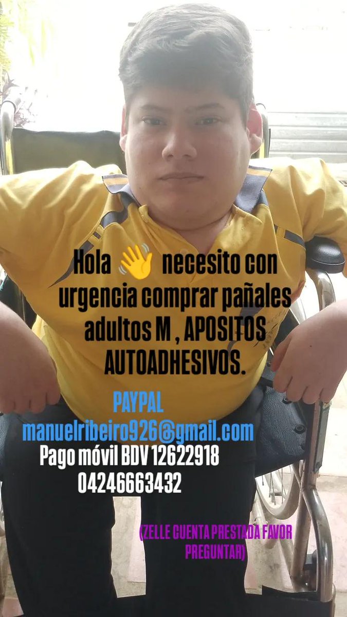 manuel02101's tweet photo. Hola 👋 NO TENGO PAÑALES (DE POR VIDA) TAMBIÉN NECESITO CON SUMA URGENCIA APOSITOS AUTOADHESIVOS PARA CURAR ESCARAS Y HERIDAS EN LA COLUMNA (ESPINA BÍFIDA) agradezco mucho a quienes puedan apoyarme, muchas gracias de antemano 🙏. #urgente #unaayudaparaManuelito #espinabifida https://t.co/lQgOJhpVmV
