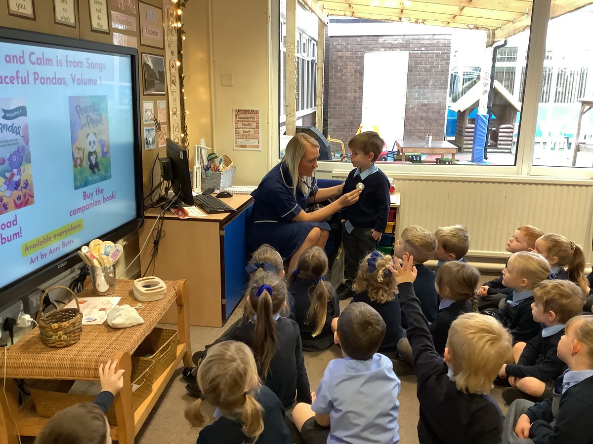 We had a visit from a nurse today who told us all about her role. We learned about medicine safety and what to expect from the nasal flu jab. Lots of our children said that would like to be nurses when they grow up, because they love to help and look after others 👩‍⚕️👨‍⚕️