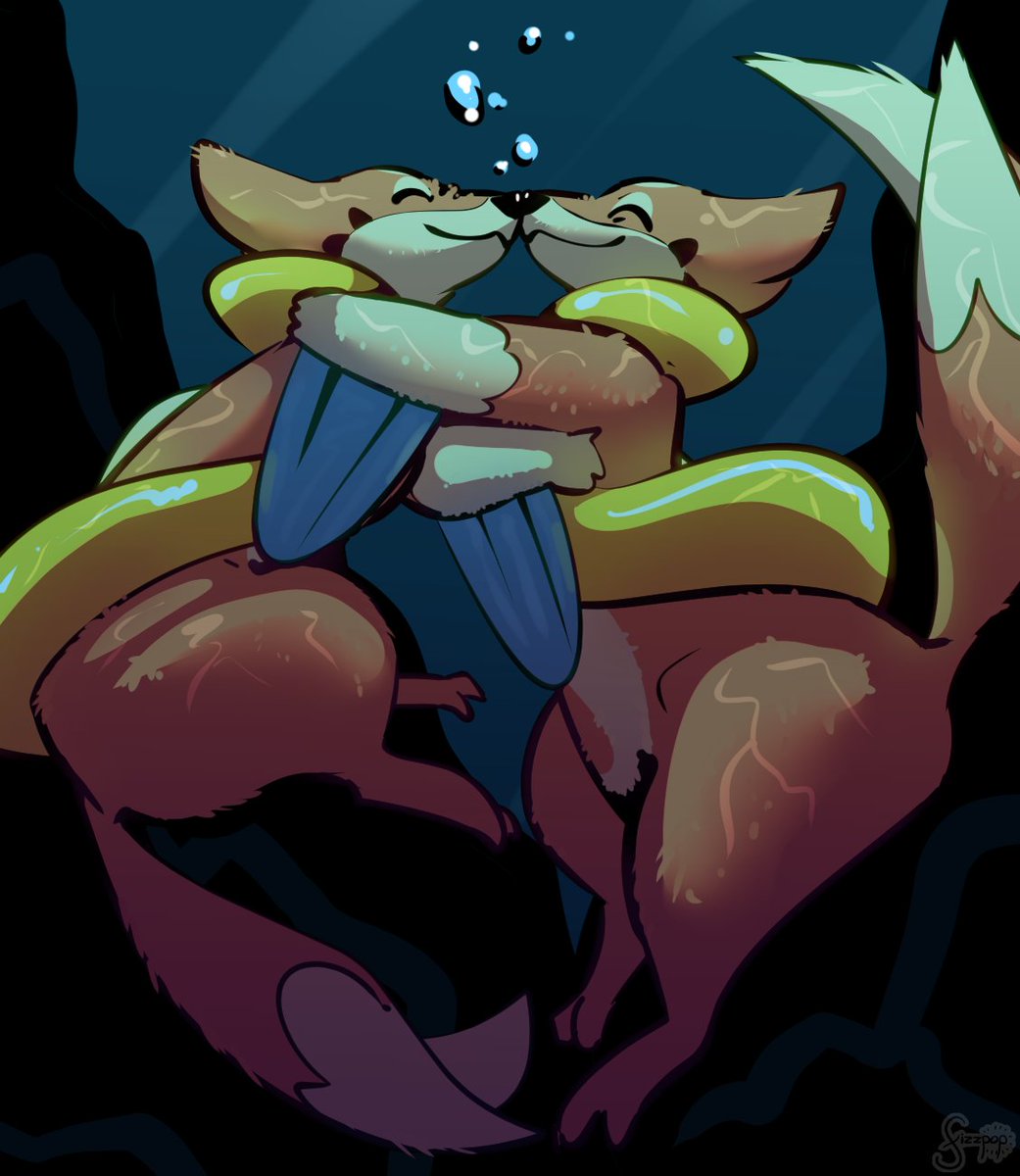 Happy underwater couple