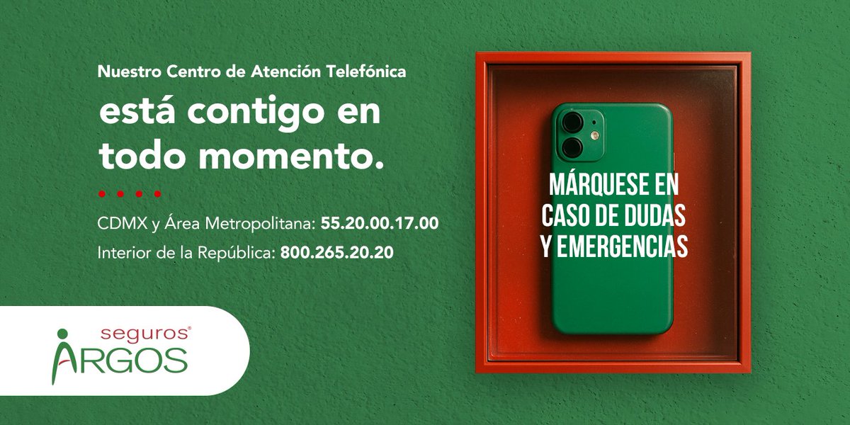 Regístralo en tu celular 📱, anótalo en tu agenda 📖 o pégalo en el refri. Nuestros Asesores están listos para atender todas las dudas de tu póliza.