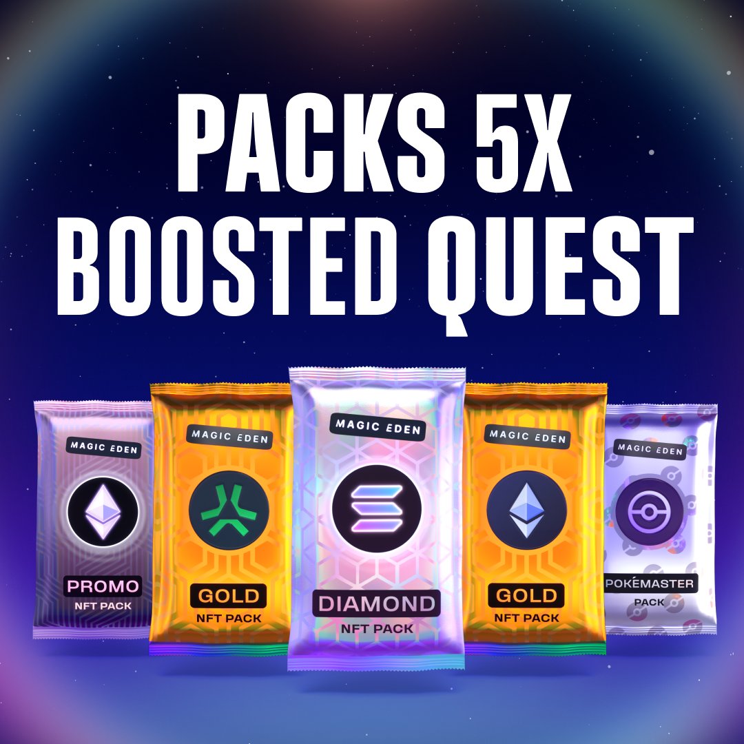 We’re juicing NFT Packs with 5× Rewards.

ETH. SOL. Pokémon. All packs qualify.

Rip, flip, earn 5x faster.