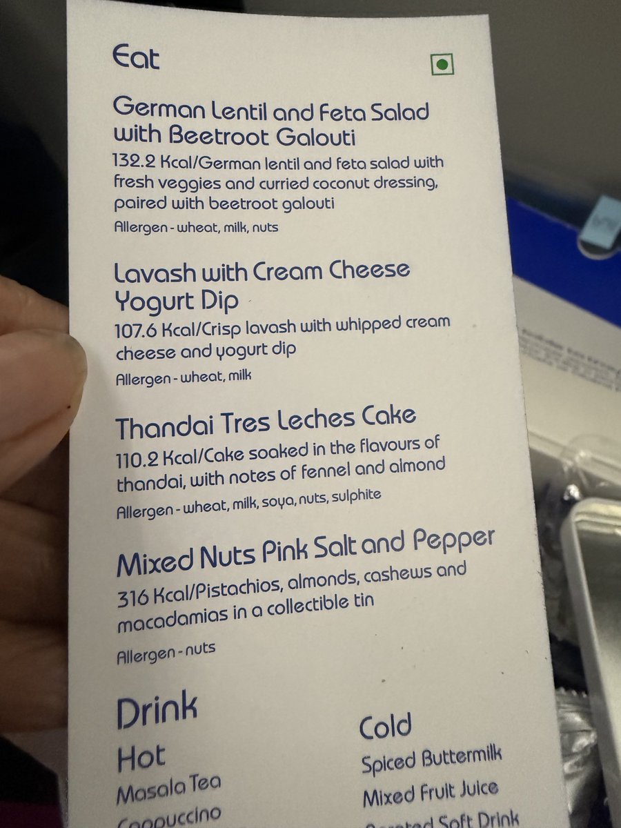 kiranshaw's tweet image. This what @IndiGo6E calls gourmet cuisine for the Stretch passengers! I prefer their regular items! Oberoi should introspect on this uninviting and tasteless menu - pls do a customer survey n I bet you there will be a 100%👎