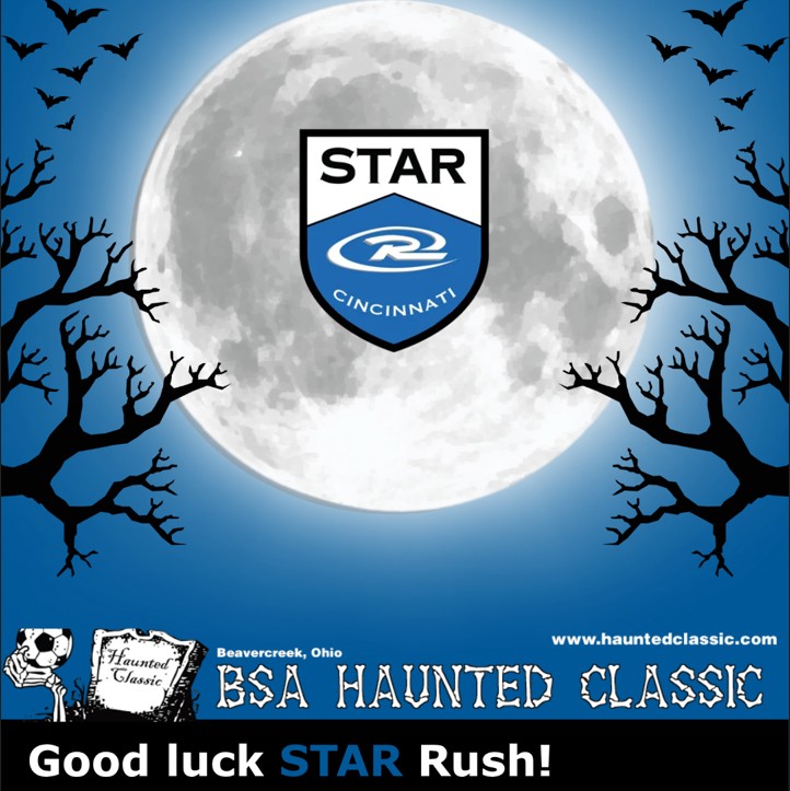 STARSoccerClub's tweet image. 🎃👻 HAUNTED CLASSIC WEEKEND 👻🎃

STAR Rush Cincinnati is headed to Beavercreek! 

B2016 White, B2013 Blue, G2015 Blue &amp;amp; G2013 Blue are ready to compete!

Drop a like, comment, or emoji to cheer them on! 💙🧙‍♀️🕸️🦇

#WeAreSTAR 
#RUID 
@RushSoccer