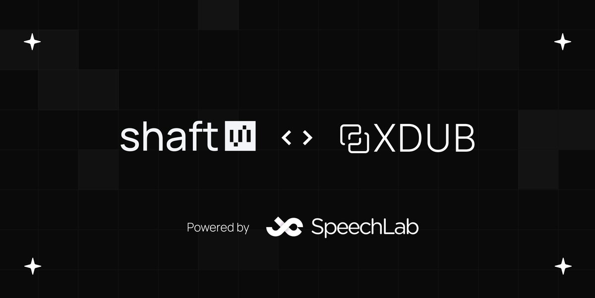 shaftfinance's tweet photo. Most creators and streamers create in English—cutting them off from millions of global viewers.

Meet XDUB (@DubbingAgent), accelerated by the SHAFT Foundation and powered by https://t.co/oJHH51CIKu

Dub spaces &amp; video in 65 languages 👉 @DubbingAgent https://t.co/Pye5BUZs8U