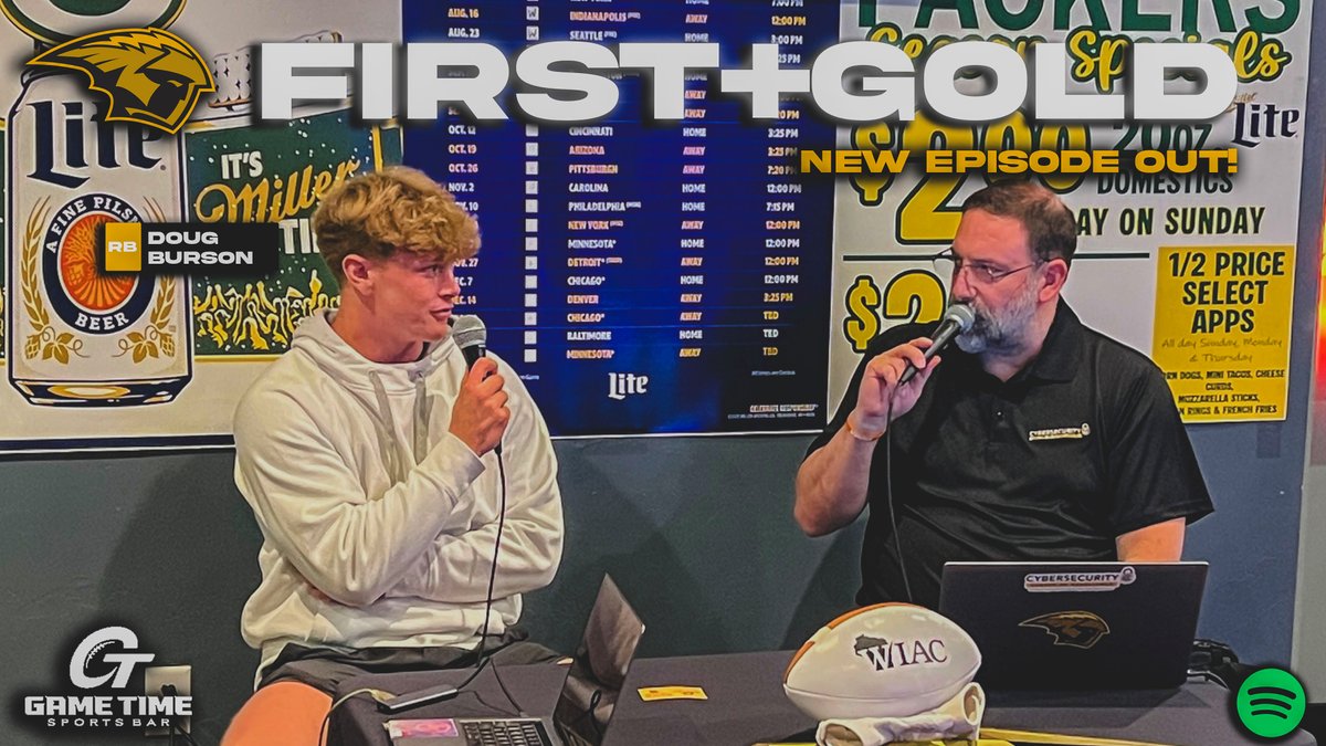 UWOFootball's tweet photo. 🎙️ 𝗡𝗲𝘄 𝗙𝗶𝗿𝘀𝘁+𝗚𝗼𝗹𝗱 𝗘𝗽𝗶𝘀𝗼𝗱𝗲!

We dive into the Titans’ 100th Homecoming game week with Coach Jennings, punter John Abernathy, photographer Liv Naser, and RB Doug Burson.

Plus — we just hit 5,000 streams all-time on the pod!

🔗 https://t.co/1K85WLcrib

#GoldStandard | #O2HVE6AS