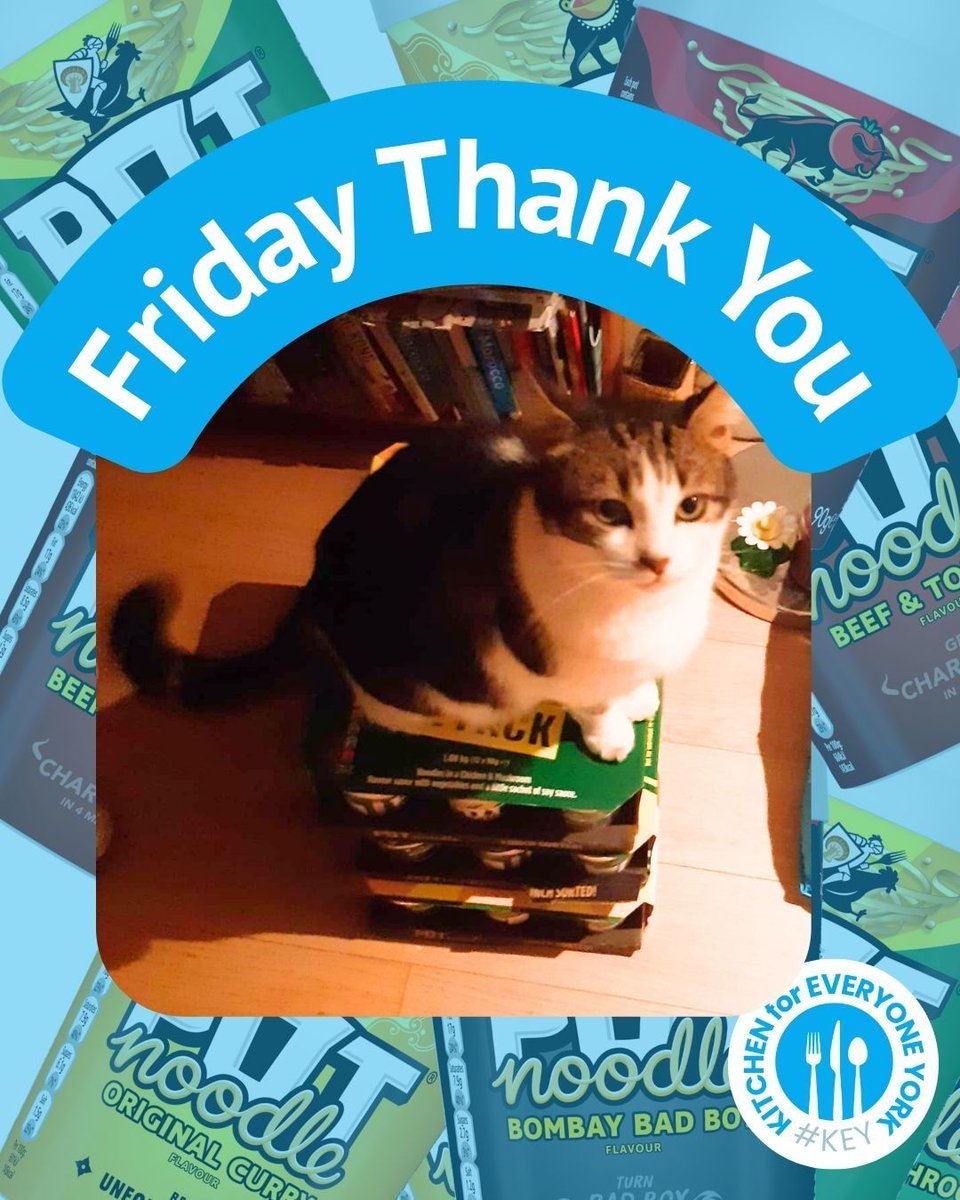 A big Friday thank you to Jeanette for her generous donation of Pot Noodles.

Eric Catana promises to keep them safe (as long as we share a few treats in return). 🐾💛

#FridayThankYou #KEY #helpinghomeless #catsoftwitter