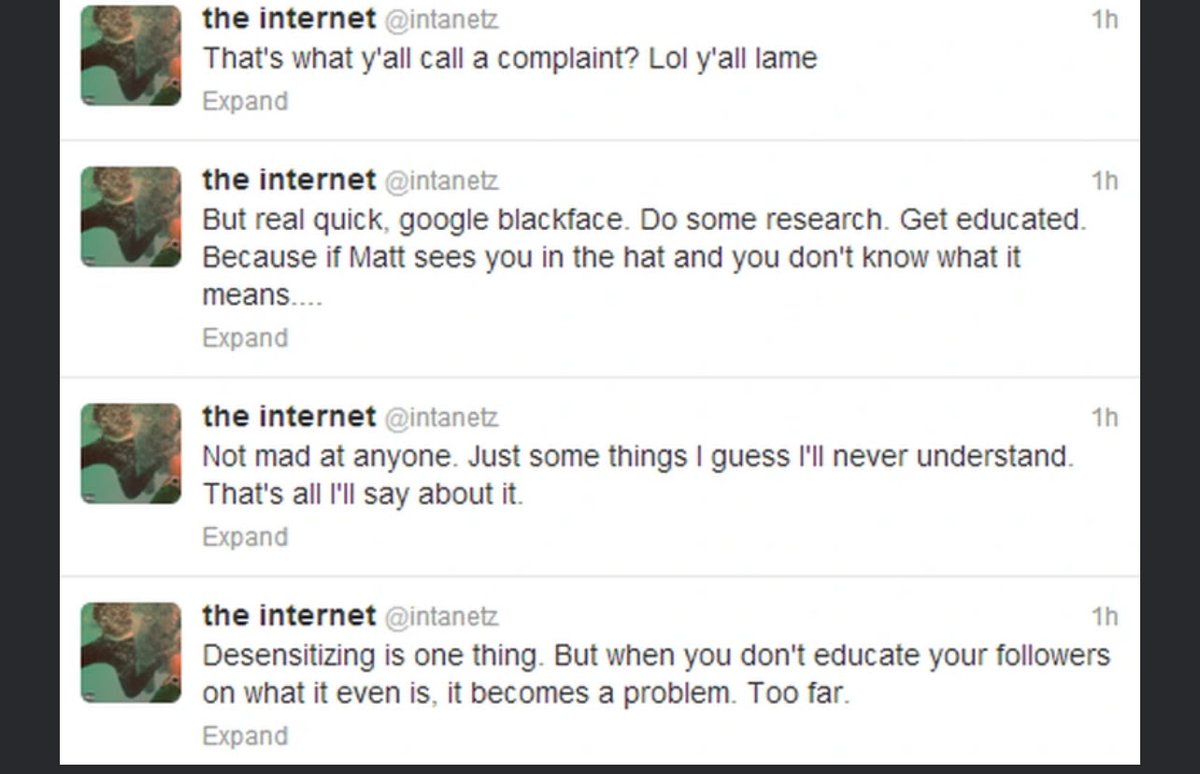 Correction: it was a hat, and it was both members of The Internet getting on his ass