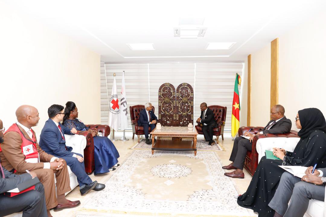 IFRC’ SG <a href="/jagan_chapagain/">Jagan Chapagain</a> was received in audience today by Prime Minister of Cameroon <a href="/joDionNgute/">PM - Dion Ngute - CMR</a>.

A fruitful discussion focused on strengthening collaboration to bolster the capacity of the <a href="/CroixRougeCam/">Cameroon Red Cross</a> &amp; enhance its response to crises affecting communities in needs.