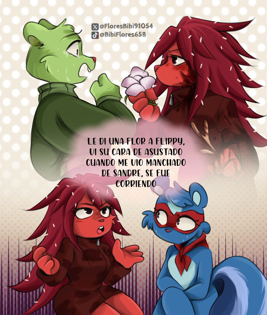 Este es un Mundo AU
Flaky is Flippy
(SwapRoles)
Flaky es la Victima de los desechos criminales del lugar.
La heroina Petunia como Splendid
Son mejores amigas💟💟

#HTF #flippy #Flaky #fanart #petunia #swapAU