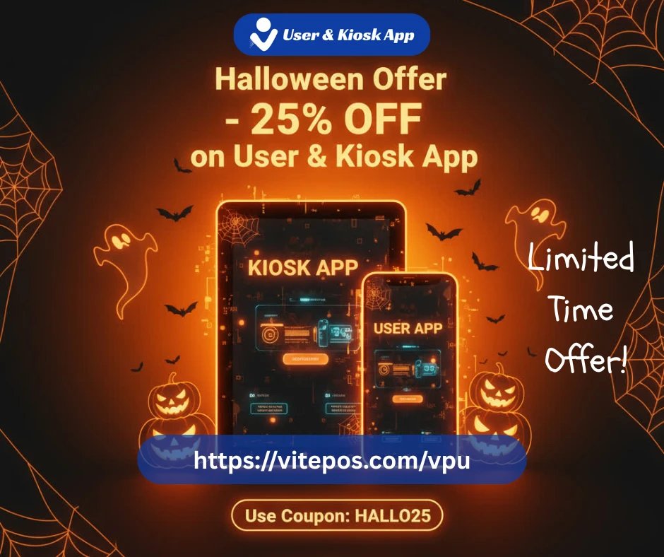 APPSBD's tweet image. A spook-tacular deal is here! 👇

✅ 25% OFF the VitePOS User &amp;amp; Kiosk Apps.
✅ Smoother operations &amp;amp; happier customers.
✅ Limited Time ONLY!

➡️ Code: HALL025

Click, apply, and upgrade! 🎃
#VitePOS #HalloweenOffer #AppSale #TechDeal #SmallBusiness #Kiosk #UserApp #LimitedTime