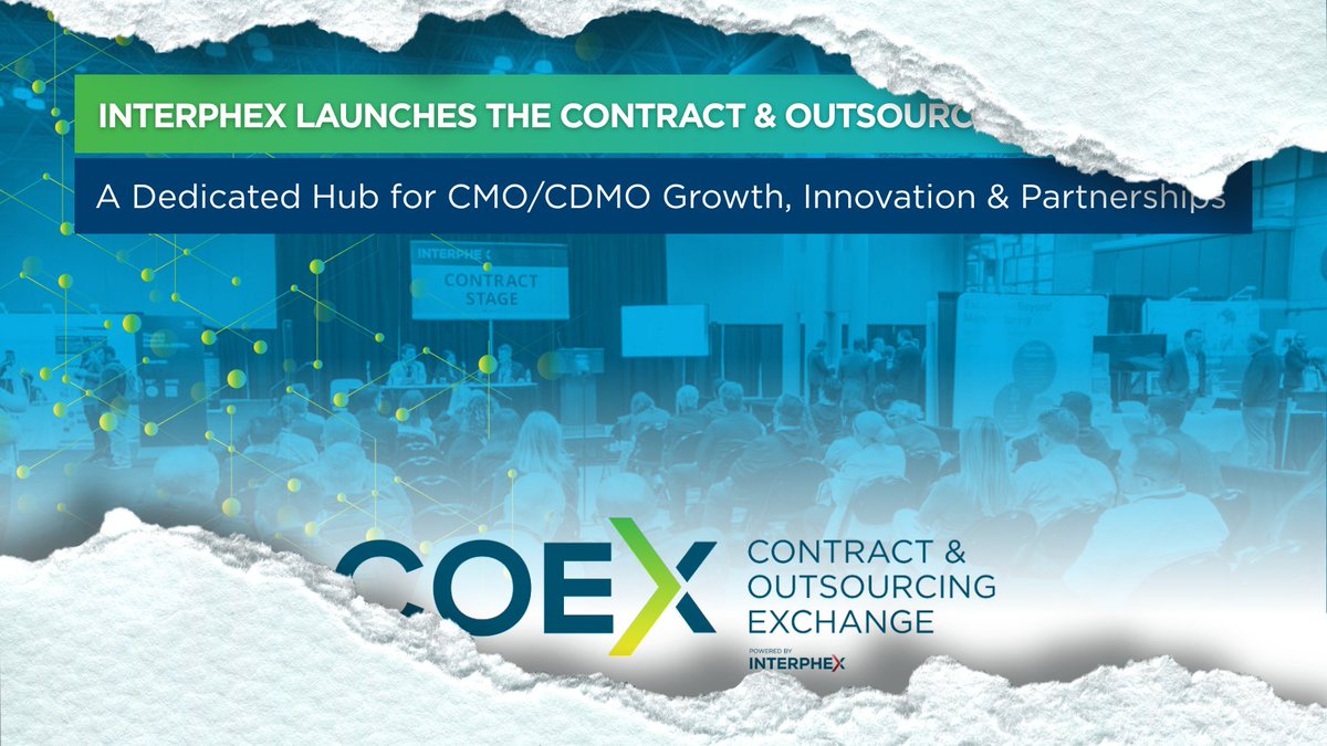 INTERPHEX's tweet image. 👀 Big news for #INTERPHEX2026: introducing The Contract &amp;amp; Outsourcing Exchange (COEX). 

This is a brand new event built for #CDMOs, #CMOs &amp;amp; #pharma leaders to connect and collaborate

Speaker submissions open soon!

More here: bit.ly/4ouAyl3