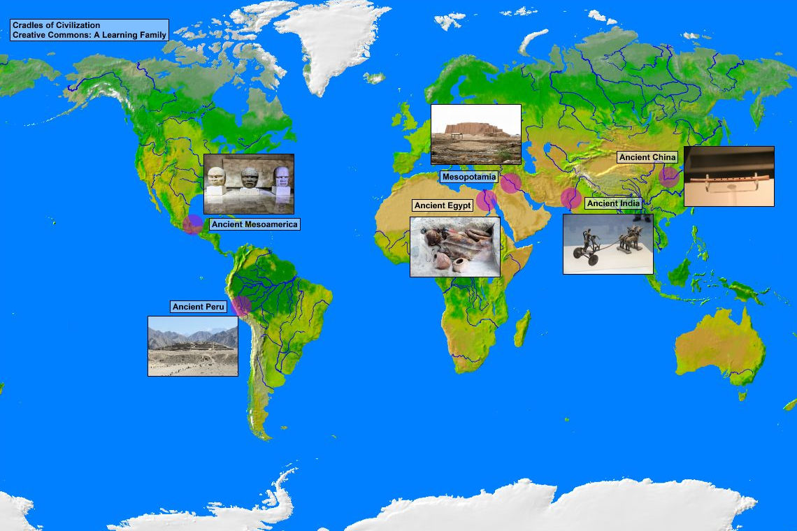 Civixplorer's tweet image. 📍 The six cradles of human civilization.