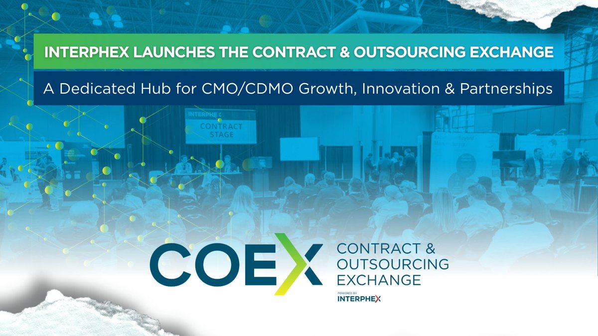 INTERPHEX's tweet image. 👀 Big news for #INTERPHEX2026: introducing The Contract &amp;amp; Outsourcing Exchange (COEX). 

This is a brand new event built for #CDMOs, #CMOs &amp;amp; #pharma leaders to connect and collaborate

Speaker submissions open soon!

More here: bit.ly/4ouAyl3