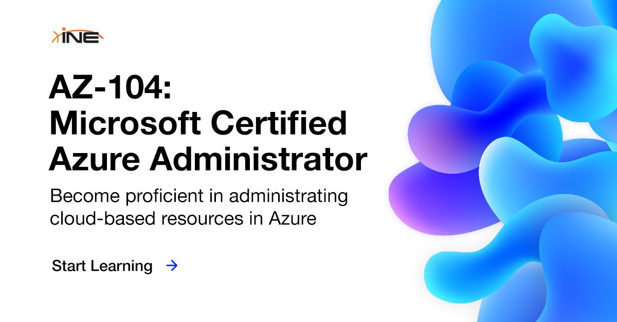 SecurityTube's tweet image. Ensure your proficiency in #Microsoft #Azure with INE&apos;s #LearningPath. Our comprehensive, hands-on #training preps you for the AZ-104 Azure Admin #certification exam, &amp;amp; teaches security, performance, &amp;amp; cost management best practices. Subscribe today ➡️ bit.ly/42CGlfR
