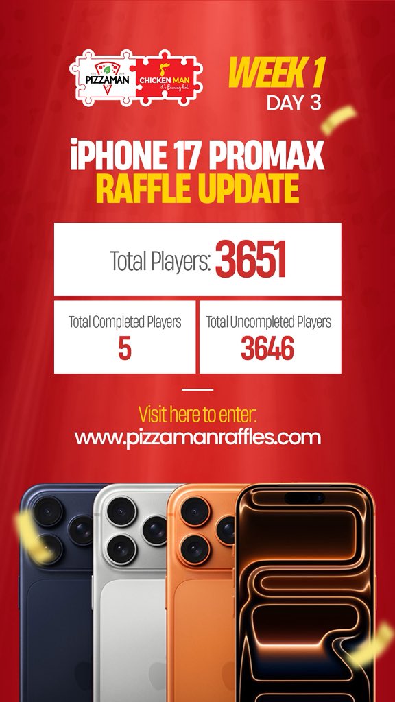 Day 3 of the iPhone 17 Pro Max Raffle ☺️