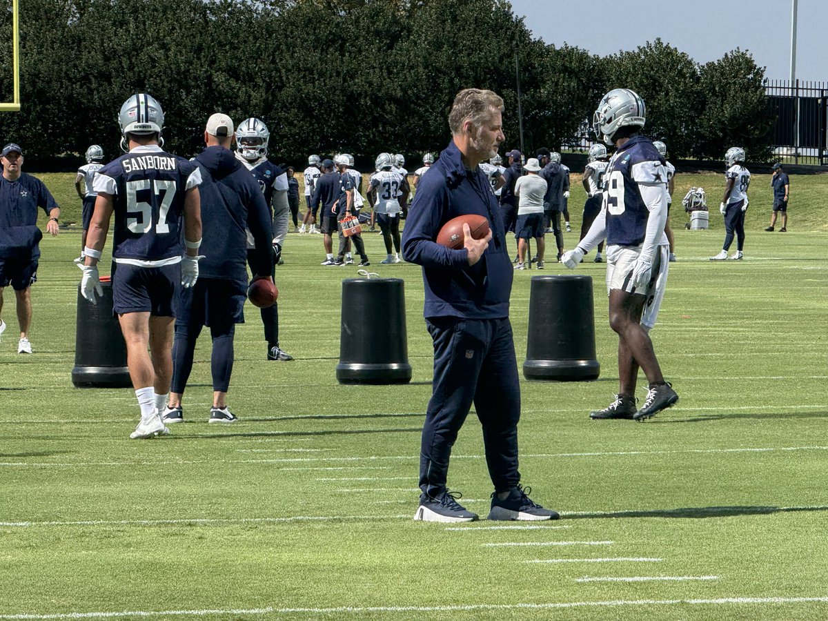 Cowboys DC Matt Eberflus worked with cornerbacks for much of media portion of practice.
The Cowboys also worked on defending the zone read with Donovan Wilson 