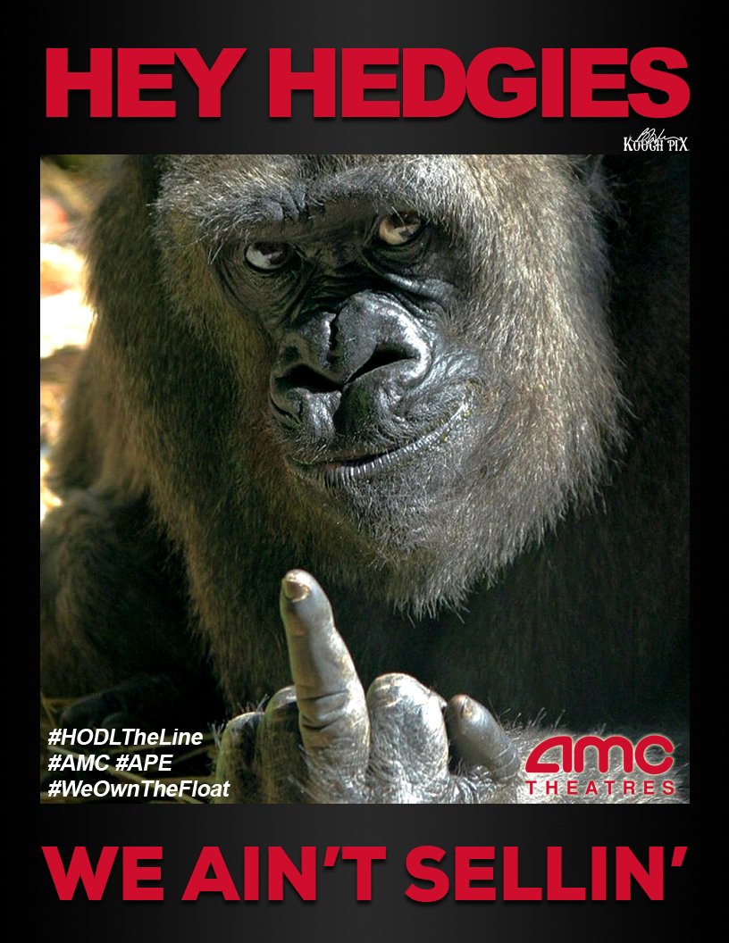 Hey shorts , we are millions of 🦍🚀 and we are here to fuk you all !
#AMC $AMC #GME #MMTLP #MOASS