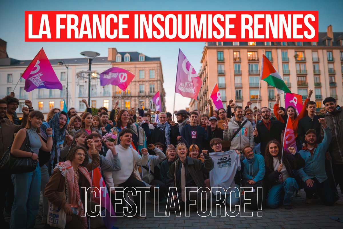 La force est ici, à #Rennes et en Ille-et-Vilaine, du côté des Insoumis.

Pour lutter face à Macron et à l'extrême droite, rejoignez-nous. Organisons la résistance !