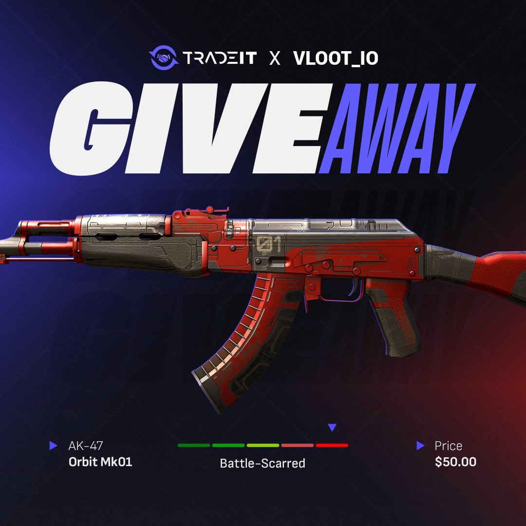 vloot_io's tweet image. CSGO / CS2 AK-47 Mk01 Orbit Giveaway ($50) 🎁

✅ Follow @tradeit_gg &amp;amp; @vloot_io
✅ Like, Retweet and Tag 1 friend

Winner drawn in 10 days, good luck 🥰