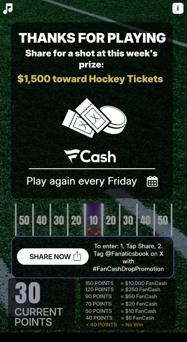 Play the #FanCashDropPromotion today
⁦<a href="/FanaticsBook/">The Home of FAIR PLAY™</a>⁩

 fanatics.onelink.me/5kut/p6fykbjo