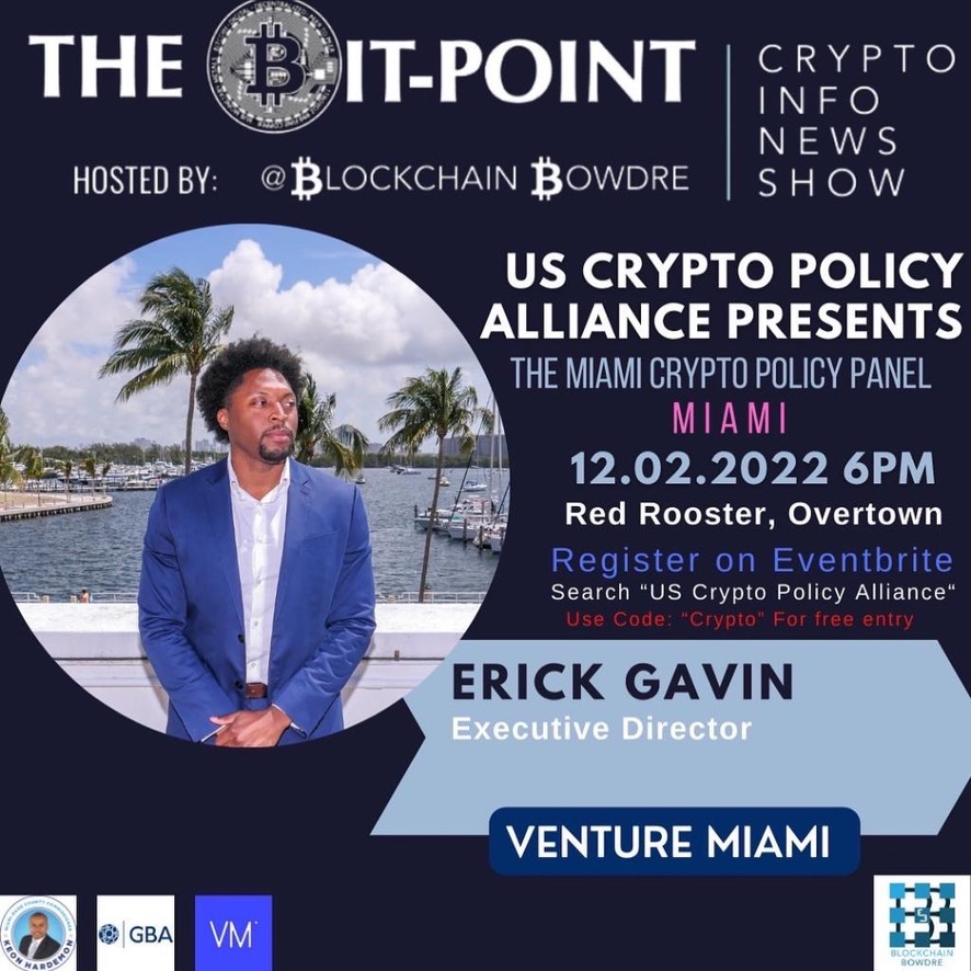 ChairmanBowdre's tweet photo. US Crypto Policy Alliance was a foundational event setting the stage for the explosion of Miami Crypto Policy. Shout out to @KeonHardemon @ErickGavin7  @silviopupo @CaptainHaiti  @FrancisSuarez @standwithcrypto @Governmentblock @MiamiHerald @MiamiDadeCounty The progenitors of our counties progeny's prosperity! 

https://t.co/3lM3ylCxQj