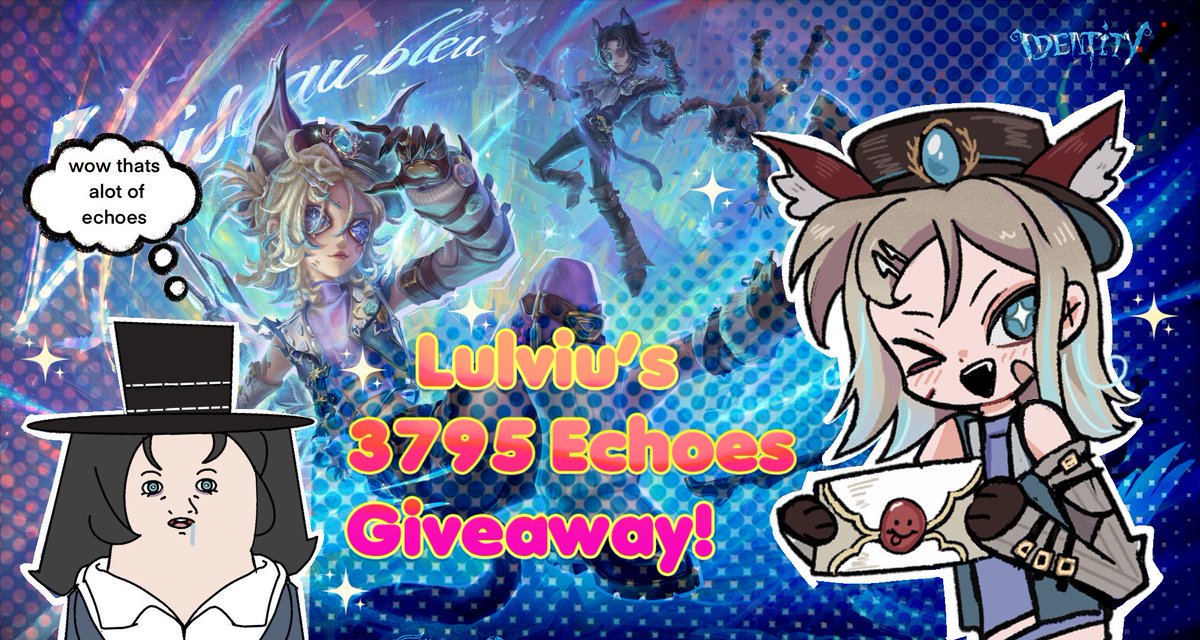 echoes giveaway ! this was meant to celebrate lanternist release but i forgot about it 🥹 ! 

rules are: 
- follow me
- like and retweet

prize is 3795 echoes or around that amount! Ends in a week on 10/24! 

#idvtwt #identityv