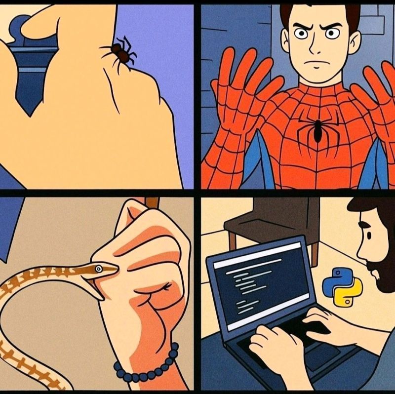 IamAkash_4's tweet image. I was bitten by Python 🐍 6 years ago... and never recovered 😅
Drop a ❤️ and comment who or what bit you — Java, JS, C++, or something wilder? 👀
#Developers #ProgrammingHumor #Python #CodingMemes #TechLife