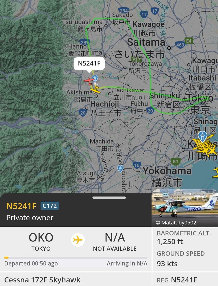 Jpnseatakeshima's tweet image. U.S. military personnel and civilian employees at Yokota Air Base in Japan
fly around in sightseeing Cessnas starting at 6 a.m., enjoying flights over the city center.
(The previous day, C-130s flew until late at night.)
＠YokotaAirBase
#Yokota
#YokotaAB
#racism