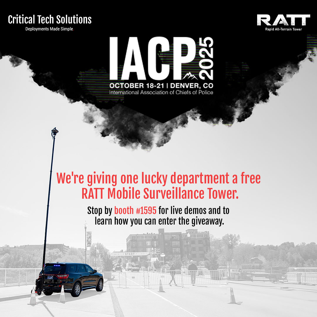 CriticalTS's tweet image. Ready for Aerial Surveillance? Your agency could be next.
We’re giving one lucky department a FREE RATT Mobile Surveillance Tower!
Stop by IACP booth #1595 for live demos and to learn how to enter the giveaway.

#Giveaway #TheRATT