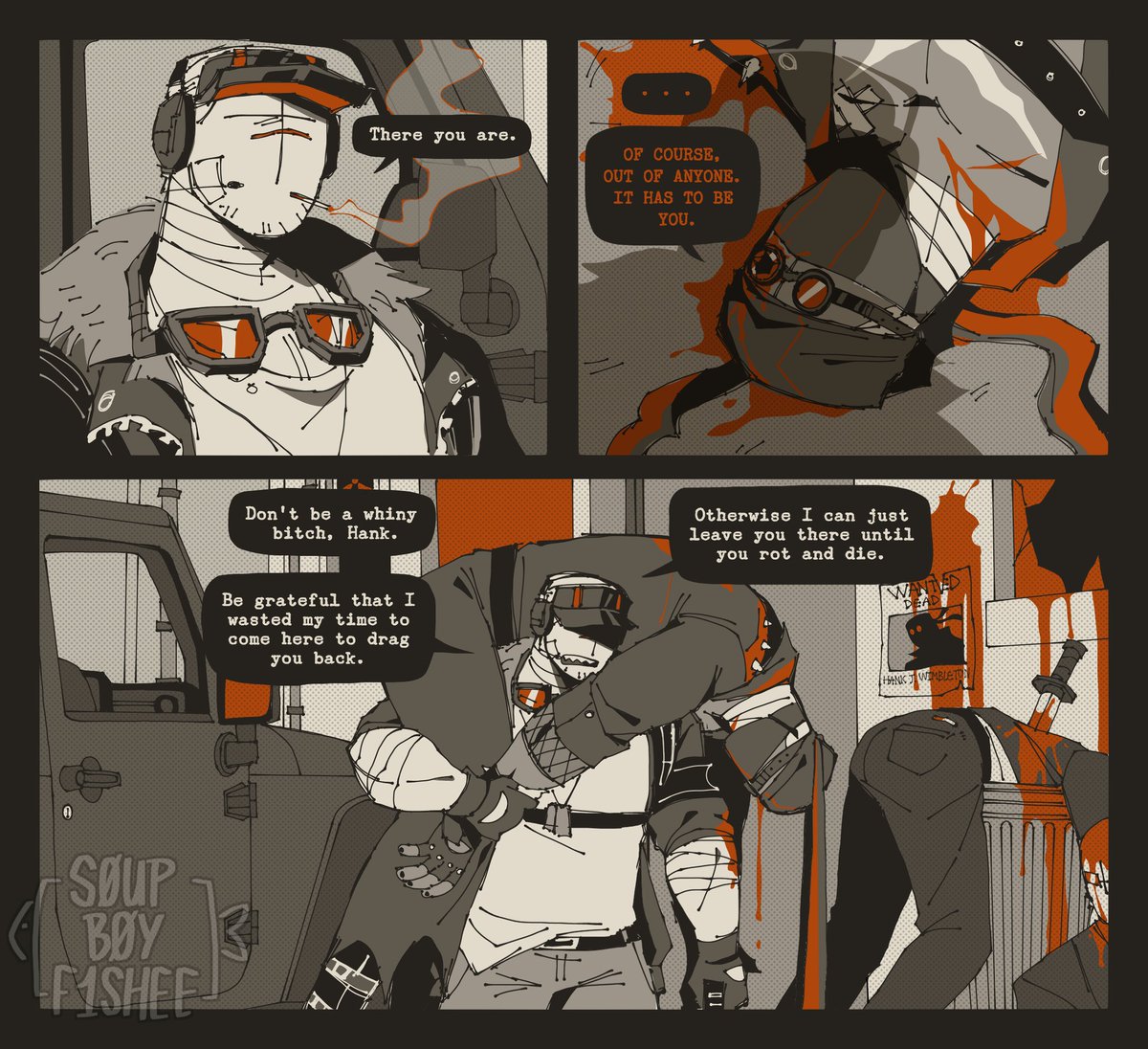 s0upb0yf1shee's tweet photo. a really short comic for fun, i hate them both so much https://t.co/YMminnwAHe