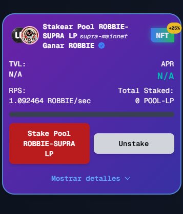 Senator_NYK's tweet image. 🔥 A NEW ERA OF STAKING IS HERE!

The Robbie Supra LP Staking Pool has officially landed and it’s turning up the heat! 🌋

Stake your LP tokens and earn $ROBBIE now BOOSTED up to +25% when powered by The Dawn of Robbie NFT Collection ⚡️

Big shoutout to the legends at…