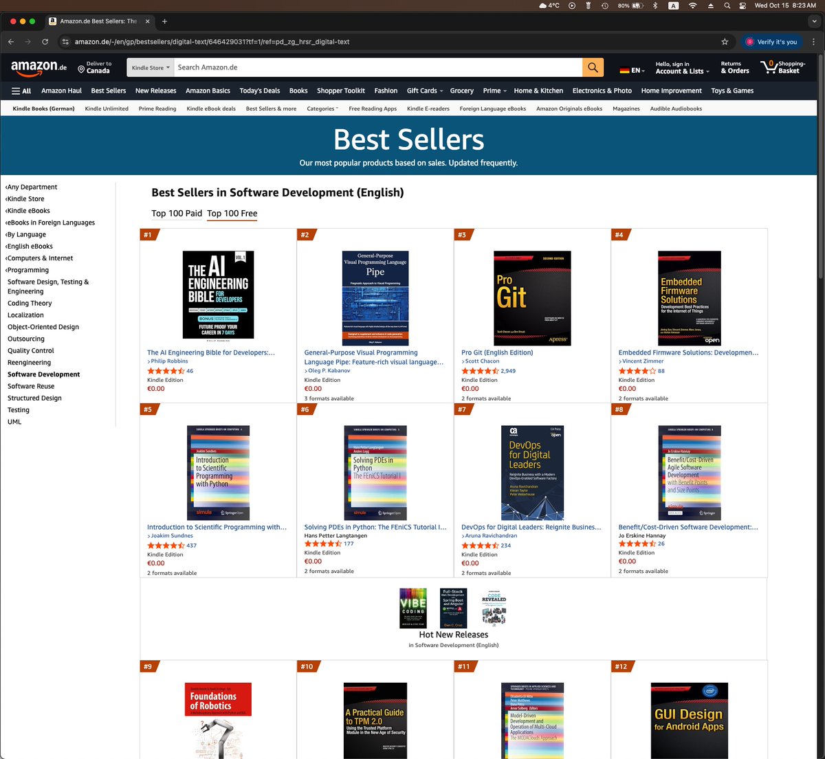toplinesoftsys's tweet image. Oct. 15 update: The book reached top ranks in Amazon Germany:
#2 - "Programming languages and tools"
#2 - "Software Development"
#3 - "Computer Science"
#visualprogramming #programminglanguage