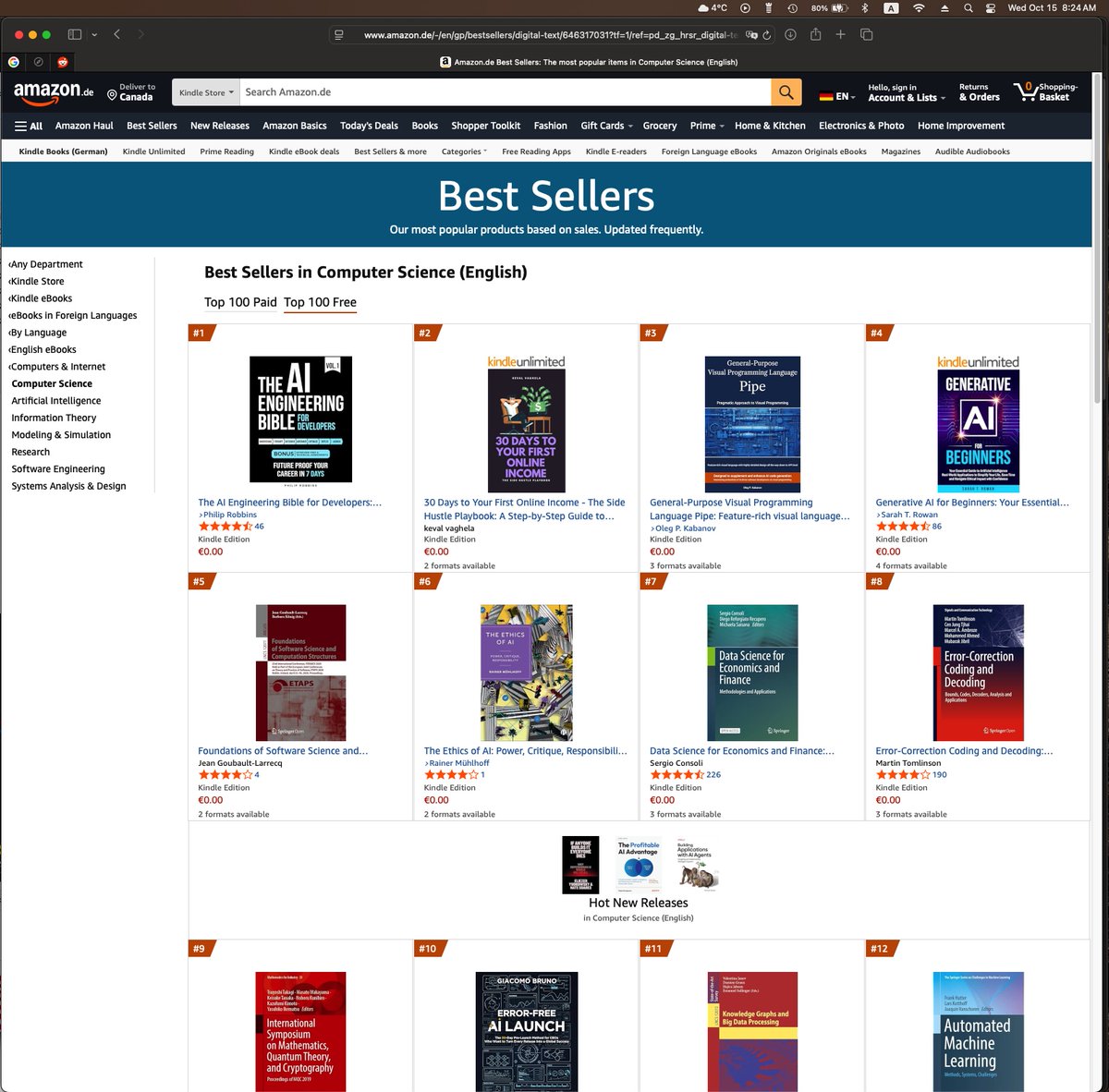toplinesoftsys's tweet image. Oct. 15 update: The book reached top ranks in Amazon Germany:
#2 - "Programming languages and tools"
#2 - "Software Development"
#3 - "Computer Science"
#visualprogramming #programminglanguage