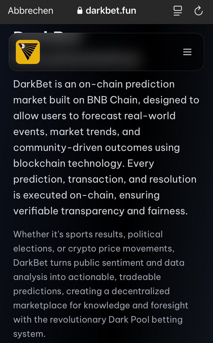 Scorpi904's tweet image. $DARKBET & $BNBET = same Dev
Both are the same product with a slightly different design - crappy product
I held Darkbet myself and made some profit, looked bullish at first & I never FUD I‘m just telling you what it is
I also got banned when I tweeted about both being run by…