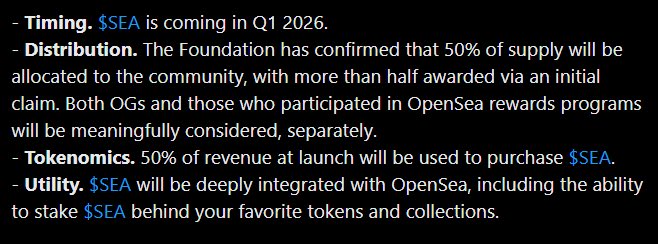 So if <a href="/opensea/">OpenSea</a>  $SEA is in Q1 2026.

And there is 5 more slots open in the trophy column on your profile….

Does that mean 5 more seasons of farming? (5 full months until end of Q1)

See you all in March 2026🫡