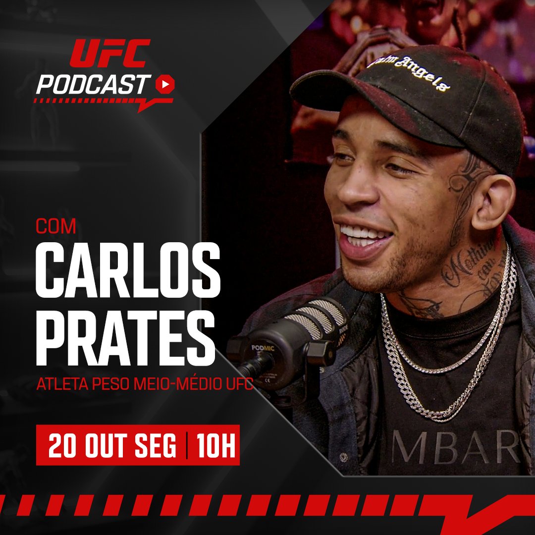 UFCBJJBrasil's tweet photo. 🎙️ Vem aí o novo episódio do #UFCPodcast com Carlos Prates!
O atleta da Fighting Nerds conta sobre sua jornada do muay thai na Tailândia e compartilha histórias da sua carreira. Não perca!
🗓️ Dia 21/10, às 10h, no UFC Fight Pass!
#ufcbr #ufcfightpass https://t.co/MeQ6gSHKcZ