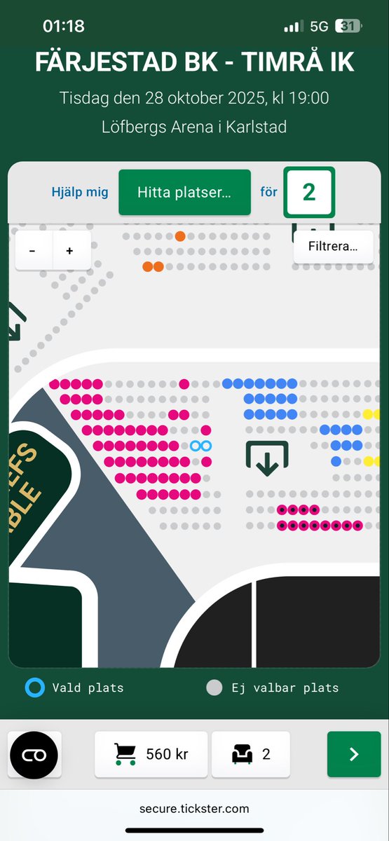 Nu är måttet jävligt rågat. Billigaste sittplatsen mot Timrå på tisdag om en och en halv vecka kostar 280kr. DEN BILLIGASTE. Hur i hela jävla helvete finns det någon som tycker den prissättningen ens är i närheten av rimlig. Blir jävligt förbannad <a href="/farjestad_bk/">Färjestad BK</a> #fbkse