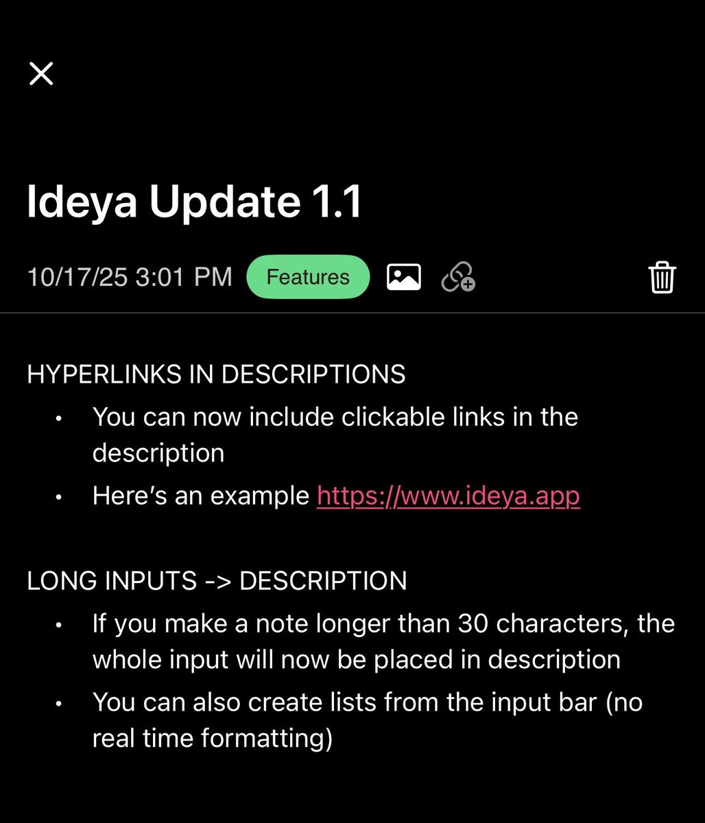 Update live now!

Here are the update notes made with Ideya 🧠