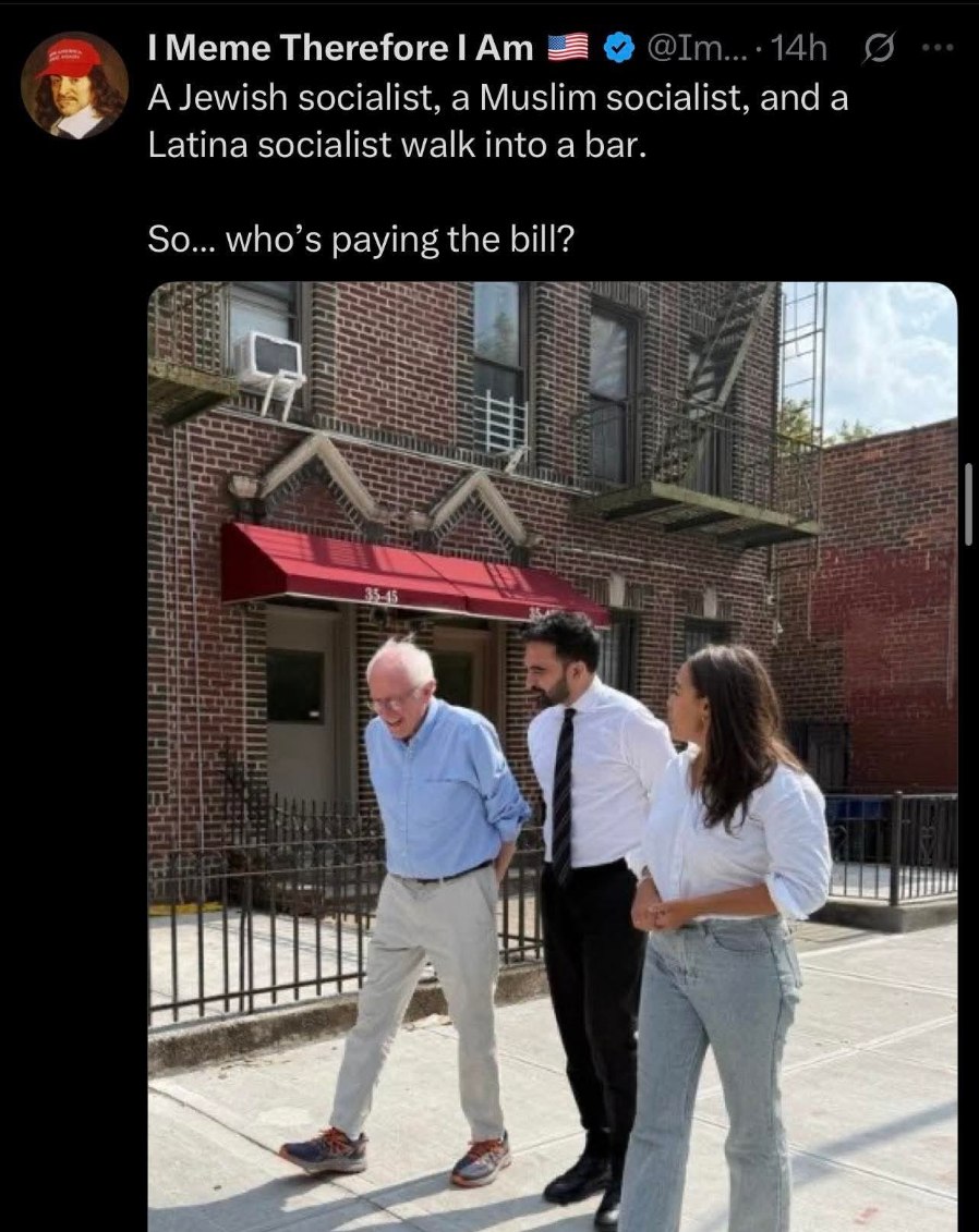 DogFacePonia's tweet image. The answer is you and me. #AOC #Zohran