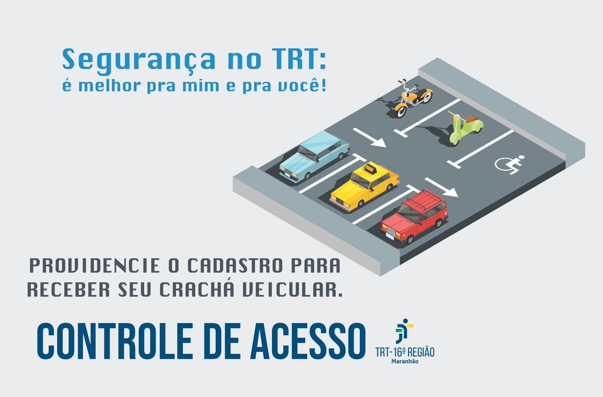 trtmaranhao's tweet photo. Servidores(as) que utilizam os estacionamentos internos do TRT-16 devem realizar o cadastro dos veículos na Divisão de Polícia Judicial e receber o crachá de identificação veicular, para poderem estacionar nas vagas.

Segue o fio 👇 https://t.co/E7s0PtVi30