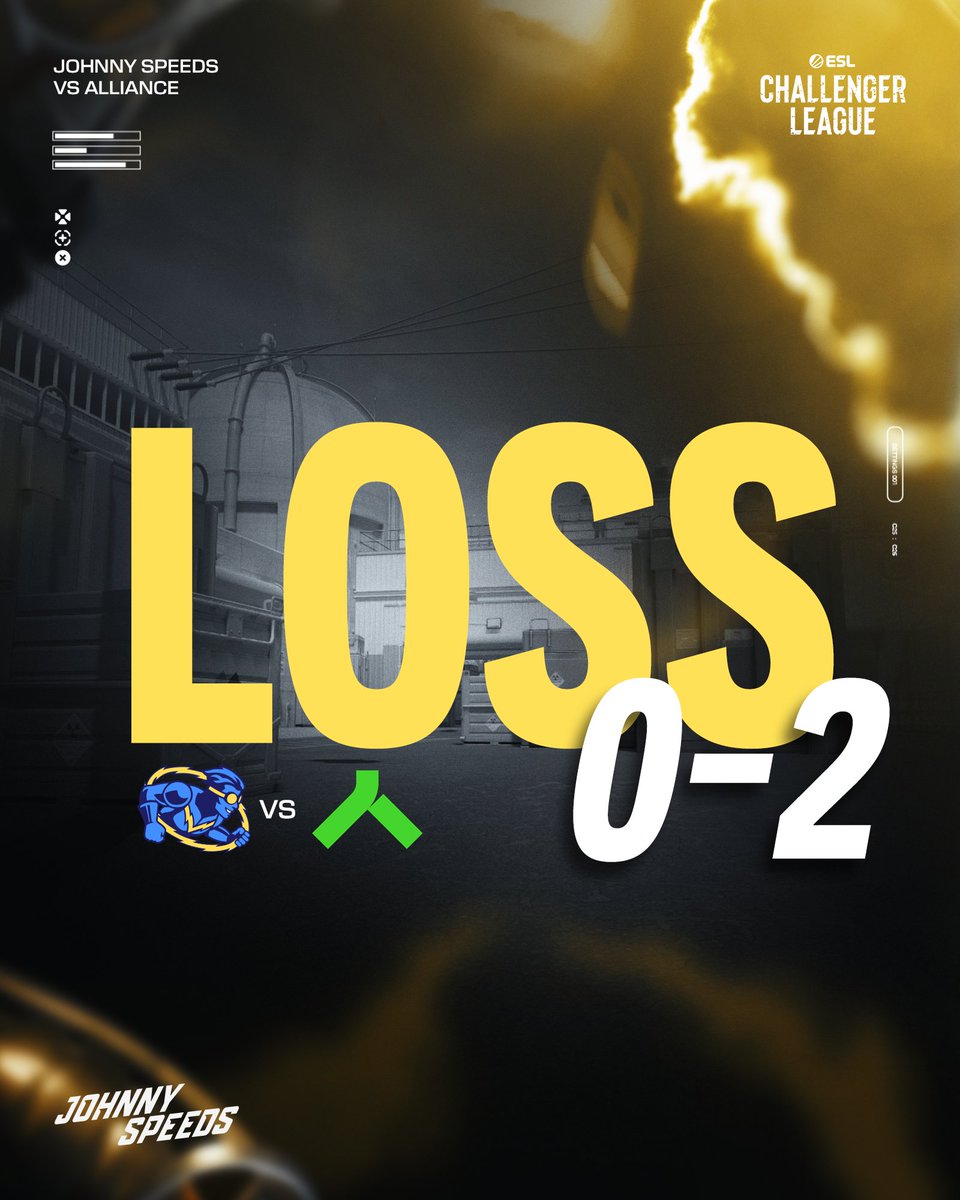 JohnnySpeedsCS's tweet image. What have you been eating @theAllianceGG, damn...

With that loss, we&apos;re out of ESL Challenger League Cup 3, GGs!

On to the next one 🫡

#JohnnySpeedsProceeds