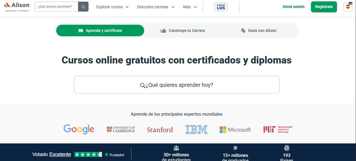 elcdc_'s tweet image. Alison
Muchos cursos de software, desarrollo, programación, etc.
.
.
.
Dan un certificado/grado de “diploma” al terminar los cursos requeridos
.
.
.
alison.com/es?msockid=184…