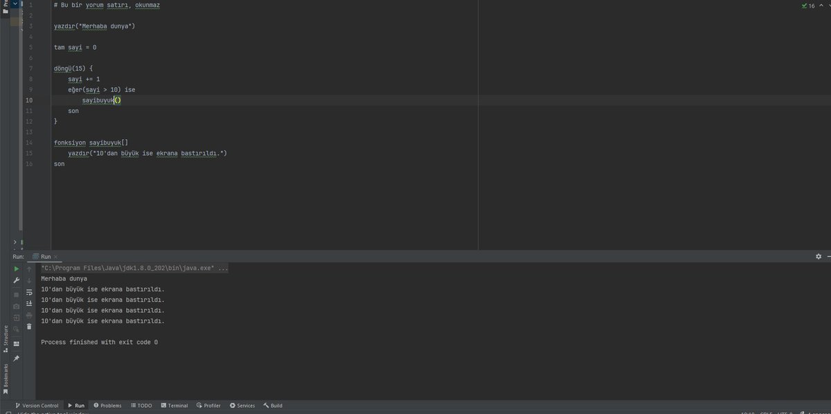 kin_language's tweet image. Kin dilinde fonksiyon ve döngü tanımlamaları!

#yazılım #programlama #keşfet #kin #yazılımgeliştirme #programming