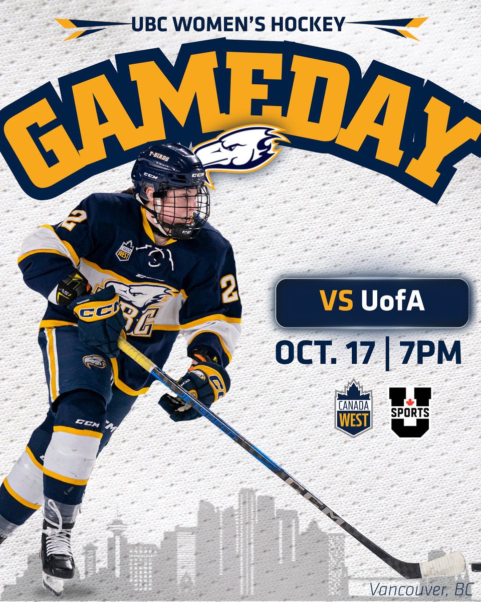 A rematch of last years Canada West final 😤

🏒 <a href="/ubctbirds/">UBC Thunderbirds</a> vs UofA 
⏰ 7pm
📺 CanadaWest TV
📍Father David Bauer 

#gobirdsgo