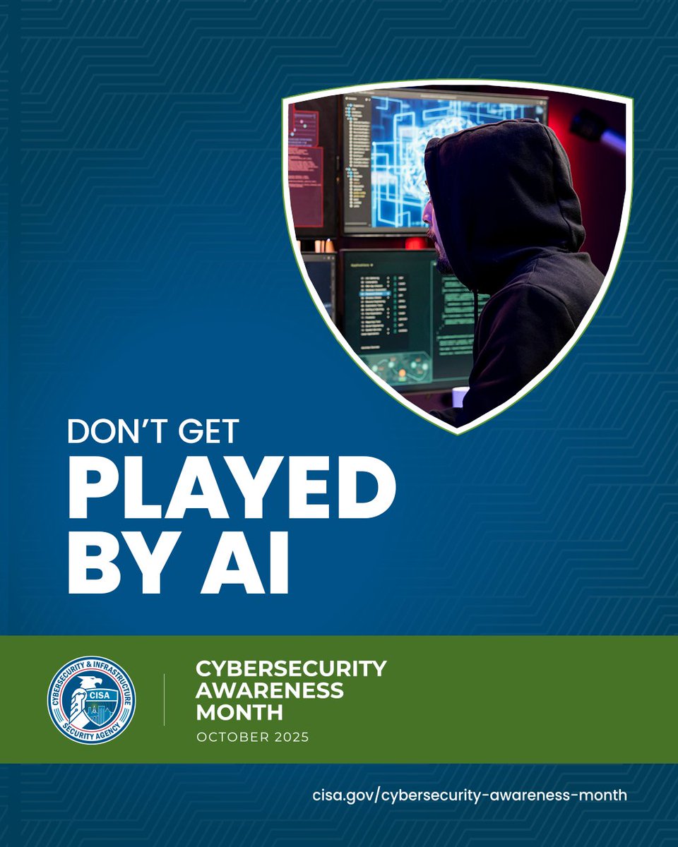 CSUDHIT's tweet image. Stay Sharp, Toros. From fake voices to AI-generated emails, scams are getting smarter. Before you click, pause and verify.

✅ Double-check sender info
✅ Don’t trust urgent messages
✅ Think before you share personal info

#CybersecurityAwarenessMonth